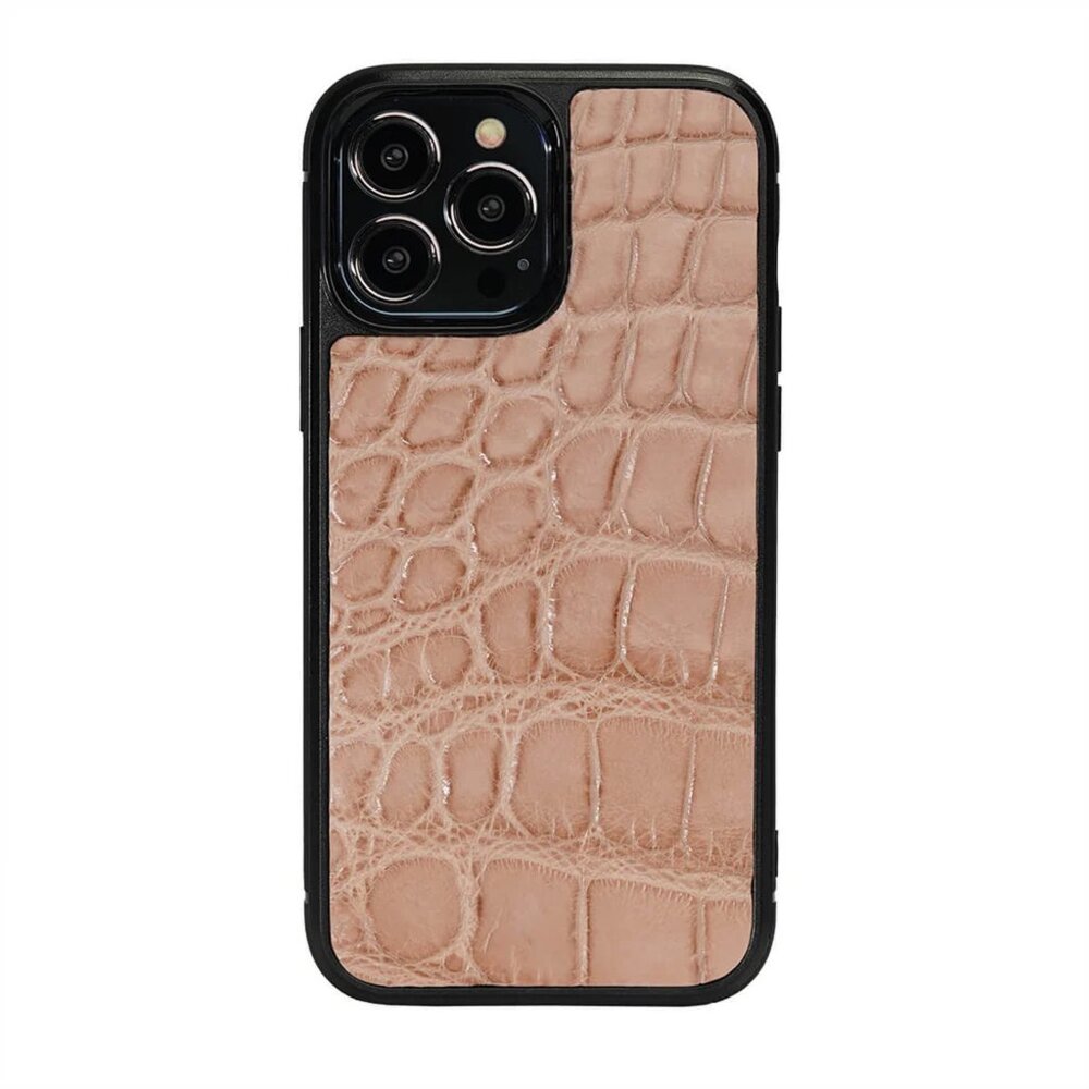 Premium Alligator Leather Case for iPhone Iphone 13 Pro Max - Latte - Picture 1 of 5
